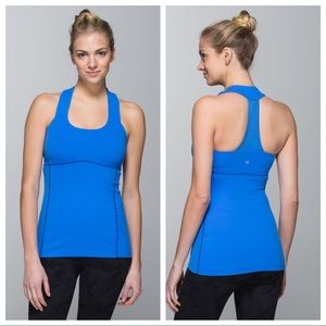 Lululemon Scoop Neck Luon Tank in Blue